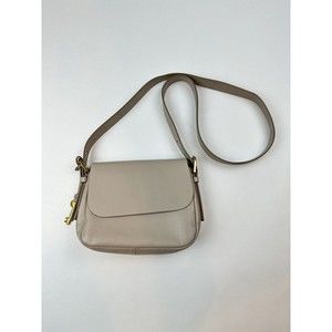 FOSSIL Harper Flap Crossbody Purse Eco Leather Graystone Small Handbag